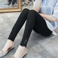 Hot Women's Leggings Solid Colored Black White Fashion Ankle-Length Casual Daily Women Leggings
