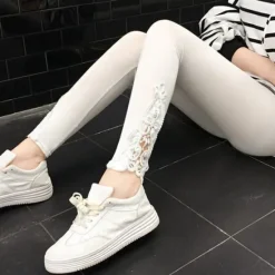 Hot Women's Leggings Solid Colored Black White Fashion Ankle-Length Casual Daily Women Leggings