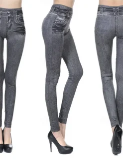 Hot Women's Leggings Trousers 3D Print Chinos Vacation Vintage Streetwear Full Length High Waist Plain Printing Comfy Soft Comfortable Stretchy Outdoor Street Black Blue Gray Summer Skinny Women Leggings