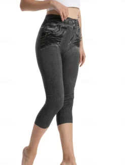 Best Women's Leggings Trousers 3D Print Vacation Vintage Streetwear Calf-Length High Waist Plain Comfy Soft Comfortable Stretchy Outdoor Street Summer Slim Fit Women Leggings