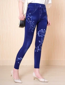 New Women's Leggings Trousers 3D Print Chinos Vacation Vintage Streetwear Full Length High Waist Floral Printing Comfy Soft Comfortable Stretchy Outdoor Street Summer Slim Fit Women Leggings