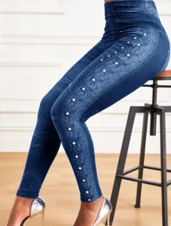 Outlet Women's Leggings Trousers 3D Print Chinos Vacation Streetwear Casual Full Length High Waist Graphic Printing Comfy Soft Comfortable Stretchy Outdoor Street Blue Gray Summer Slim Fit Women Leggings