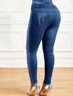 Outlet Women's Leggings Trousers 3D Print Chinos Vacation Streetwear Casual Full Length High Waist Graphic Printing Comfy Soft Comfortable Stretchy Outdoor Street Blue Gray Summer Slim Fit Women Leggings