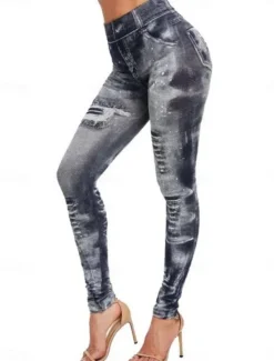 Outlet Women's Leggings Trousers 3D Print Vacation Vintage Ethnic Style Full Length High Waist Graphic High Cut Comfort Breathable Quick Dry Stretchy Outdoor Yoga Street Black Red Blue Fuchsia Summer Skinny Women Leggings