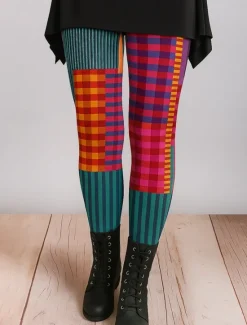 Clearance Women's Leggings Vacation Vintage Ethnic Style Ankle-Length High Waist Graphic Plaid Checkered Abstract 3D Print Quick Dry Breathability Soft Stretchy Outdoor Home Causal Yellow Red Gray Fall Regular Women Women's Sweatpants & Joggers|Leggings