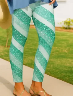 New Women's Leggings Vacation Vintage Ethnic Style Ankle-Length High Waist Graphic Abstract 3D Print Quick Dry Breathability Soft Stretchy Outdoor Home Causal Black Yellow Pink Blue Fall Slim Fit Women Leggings|Women's Sweatpants & Joggers