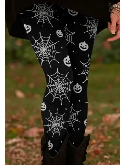 Best Women's Leggings Vacation Vintage Ethnic Style Full Length Ankle-Length High WaistPantsHalloween Graphic Animal Skull 3D Print Quick Dry Breathability Soft Stretchy Formal Outdoor Vacation Black Women Women's Sweatpants & Joggers|Leggings
