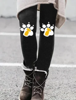 Outlet Women's Leggings Vacation Vintage Ethnic Style Ankle-Length High Waist Graphic Animal Cat 3D Print Quick Dry Breathability Soft Stretchy Outdoor Home Causal Black White Red Green Fall Winter Regular Women Women's Sweatpants & Joggers|Leggings