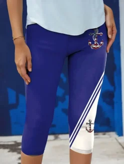 New Women's Leggings Vacation Vintage Fashion Capris High Waist Graphic Printing Soft Breathable Stretchy Formal Outdoor Vacation Black Red Blue Green Summer Spring Slim Fit Women Leggings