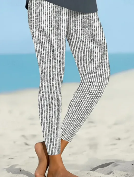 Sale Women's Leggings Vacation Vintage Ethnic Style Ankle-Length High Waist Graphic Geometric 3D Print Quick Dry Breathability Soft Stretchy Outdoor Home Causal Black White Fall Regular Fit Women Leggings|Women's Sweatpants & Joggers
