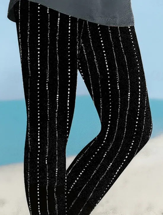Sale Women's Leggings Vacation Vintage Ethnic Style Ankle-Length High Waist Graphic Geometric 3D Print Quick Dry Breathability Soft Stretchy Outdoor Home Causal Black White Fall Regular Fit Women Leggings|Women's Sweatpants & Joggers