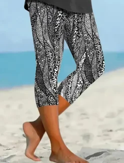 Hot Women's Leggings Vacation Vintage Ethnic Style Capris High Waist Graphic Abstract Comfy Quick Dry Breathability Stretchy Formal Outdoor Vacation Summer Spring Skinny Women Leggings