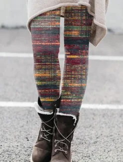 Best Women's Leggings Vacation Vintage Ethnic Style Ankle-Length High Waist Graphic Abstract 3D Print Quick Dry Breathability Soft Stretchy Outdoor Home Causal Yellow Blue Brown Coffee Fall Slim Fit Women Women's Sweatpants & Joggers|Leggings