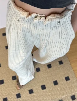 Sale Women's Linen BLend Pants Trousers Vacation Vintage Ethnic Style Full Length Mid Waist Striped Elastic Waistband Comfy Breathability Soft Inelastic Vacation Home Summer Spring Fall Loose Fit Women Pants|Pants