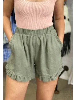 New Women's Linen-Inspired Shorts Shorts Slacks Fashion Casual Short Natural Plain Pocket Elastic Waist Outdoor Comfortable Street Going out rice white Wine Grey Navy Summer Regular Fit Women Pants