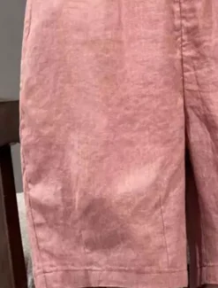 Online Women's Linen-Inspired Shorts Cotton Linen Pants Culottes Wide Leg Fashion Streetwear Knee Length Medium Waist Plain Pocket Elastic Waistband Comfy Soft Comfortable Micro-elastic Outdoor Street Women Pants