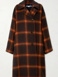 Sale Women's Long Coat Overcoat Plaid Winter Coat Single Breasted Laple Trench Coat Warm Heated Jacket with Pockets Women Coats & Trench Coats