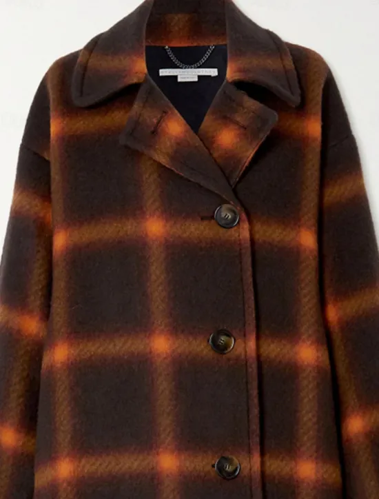 Sale Women's Long Coat Overcoat Plaid Winter Coat Single Breasted Laple Trench Coat Warm Heated Jacket with Pockets Women Coats & Trench Coats