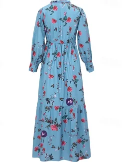 Discount Women's Long Dress Maxi Dress Floral Dress Boho Dress Western Dress Elegant Fashion Modern Outdoor Vacation Daily Regular Fit Flower Long Sleeve V Neck Summer Women Floral Dresses