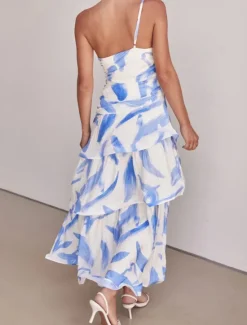 Clearance Women's Long Dress Maxi Dress Floral Dress Print Dress Fashion Modern Outdoor Vacation Holiday Regular Fit Flower Sleeveless One Shoulder Pink Blue Light Purple Light Blue Summer Women Floral Dresses
