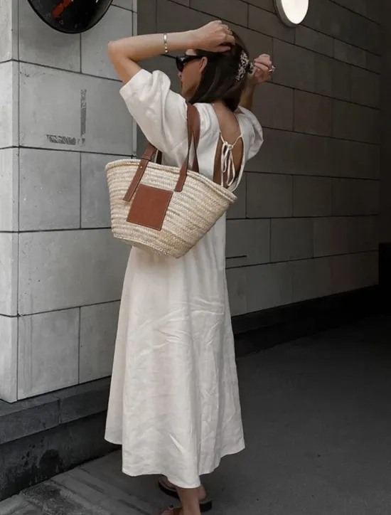 Clearance Women's Long Dress Maxi Dress Casual Dress Summer Dress Boho Dress Elegant Fashion Basic Puff Sleeve Office Birthday Daily Regular Fit Plain Half Sleeve Deep V Summer Spring Fall Women White Dresses