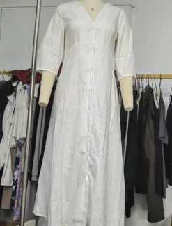 Clearance Women's Long Dress Maxi Dress Casual Dress Summer Dress Boho Dress Elegant Fashion Basic Puff Sleeve Office Birthday Daily Regular Fit Plain Half Sleeve Deep V Summer Spring Fall Women White Dresses