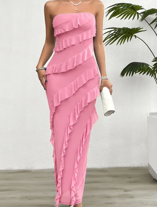Sale Women's Long Dress Maxi Dress White Dress Prom Dress Party Dress Cocktail Dress Fashion Modern Festival Dress Wedding Party Special Occasion Regular Fit Plain Sleeveless Strapless White Pink Blue Women White Dresses