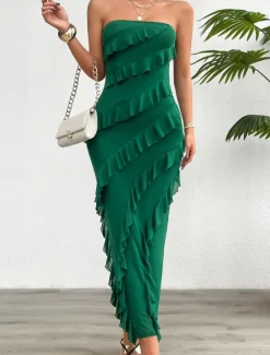 Sale Women's Long Dress Maxi Dress White Dress Prom Dress Party Dress Cocktail Dress Fashion Modern Festival Dress Wedding Party Special Occasion Regular Fit Plain Sleeveless Strapless White Pink Blue Women White Dresses