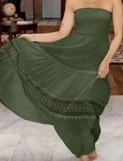 New Women's Long Dress Maxi Dress Casual Dress Chiffon Dress Summer Dress Elegant Stylish Casual Vacation Daily Beach Regular Fit Plain Sleeveless Halter Neck Black White Yellow Green Summer Women Cocktail Dress