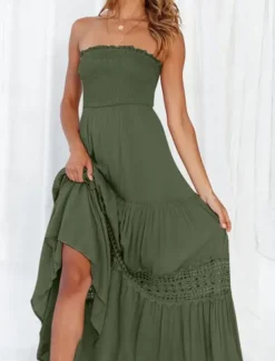 New Women's Long Dress Maxi Dress Casual Dress Chiffon Dress Summer Dress Elegant Stylish Casual Vacation Daily Beach Regular Fit Plain Sleeveless Halter Neck Black White Yellow Green Summer Women Cocktail Dress