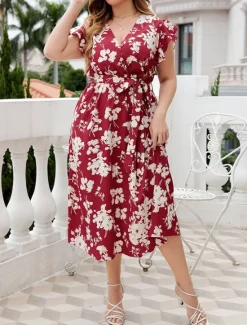 Online Women's Long Dress Maxi Dress Casual Dress A Line Dress Floral Dress Summer Dress Elegant Stylish Vacation Daily Date Regular Fit Floral Sleeveless V Neck Summer Women Spring Dresses|Floral Dresses