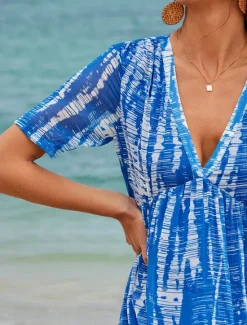 Women's Long Dress Maxi Dress Casual Dress Chiffon Dress Swing Dress Summer Dress Streetwear Maxi Vacation Street Holiday Loose Fit Tie Dye Short Sleeve V Neck Summer Women Chiffon Dresses