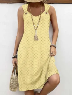 Outlet Women's Long Dress Maxi Dress Casual Dress A Line Dress Elegant Stylish Casual Vacation Daily Date Regular Fit Plain Sleeveless Crew Neck Summer Spring Women White Dresses