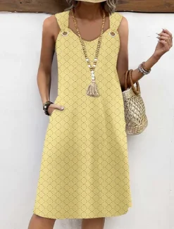Outlet Women's Long Dress Maxi Dress Casual Dress A Line Dress Elegant Stylish Casual Vacation Daily Date Regular Fit Plain Sleeveless Crew Neck Summer Spring Women White Dresses