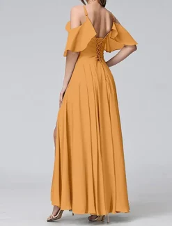 Discount Women's Long Dress Maxi Dress Prom Dress Party Dress Cocktail Dress Wedding Guest Dress Fashion Party Special Occasion Date Regular Fit Plain Short Sleeve V Neck Yellow Light Blue Summer Women Cocktail Dress