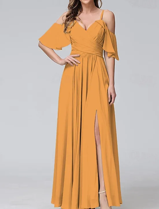 Discount Women's Long Dress Maxi Dress Prom Dress Party Dress Cocktail Dress Wedding Guest Dress Fashion Party Special Occasion Date Regular Fit Plain Short Sleeve V Neck Yellow Light Blue Summer Women Cocktail Dress