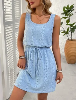 Hot Women's Long Dress Maxi Dress Casual Dress Tank Dress Stylish Casual Vacation Daily Regular Fit Plain Sleeveless U Neck Black White Sky Blue Summer Spring Women Sundresses
