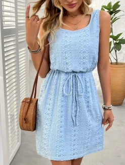 Hot Women's Long Dress Maxi Dress Casual Dress Tank Dress Stylish Casual Vacation Daily Regular Fit Plain Sleeveless U Neck Black White Sky Blue Summer Spring Women Sundresses