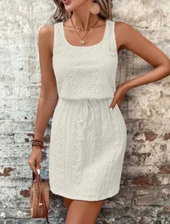 Hot Women's Long Dress Maxi Dress Casual Dress Tank Dress Stylish Casual Vacation Daily Regular Fit Plain Sleeveless U Neck Black White Sky Blue Summer Spring Women Sundresses