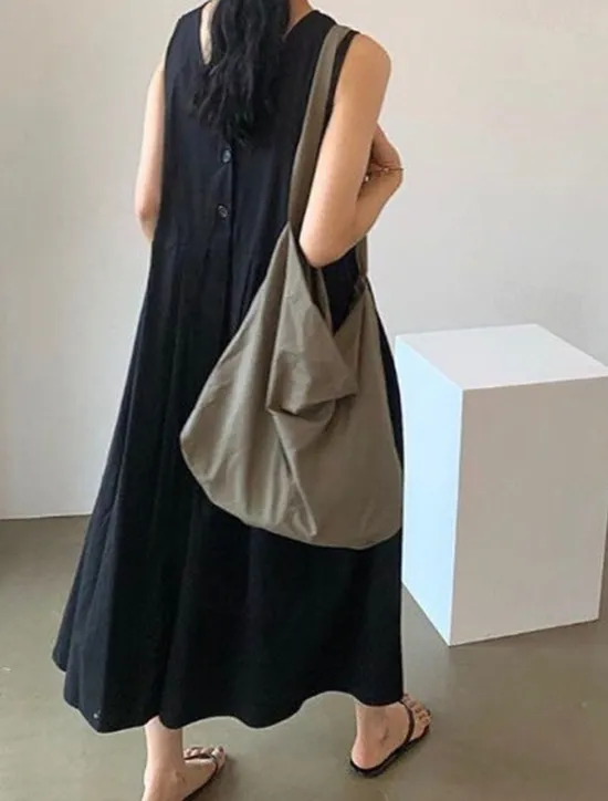 Hot Women's Long Dress Maxi Dress Linen-Inspired Dresses Casual Dress Stylish Casual Vacation Daily Date Regular Fit Plain Sleeveless V Neck Black Blue Apricot Summer Spring Women Dresses