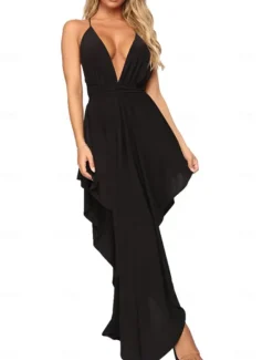 Women's Long Dress Maxi Dress White Dress Summer Dress Slip Dress Halter Neck Dress Hot Mature Sexy Dress Daily Club Regular Fit Plain Pure Color Sleeveless Halter Neck Deep V Black White Pink Summer Women White Dresses