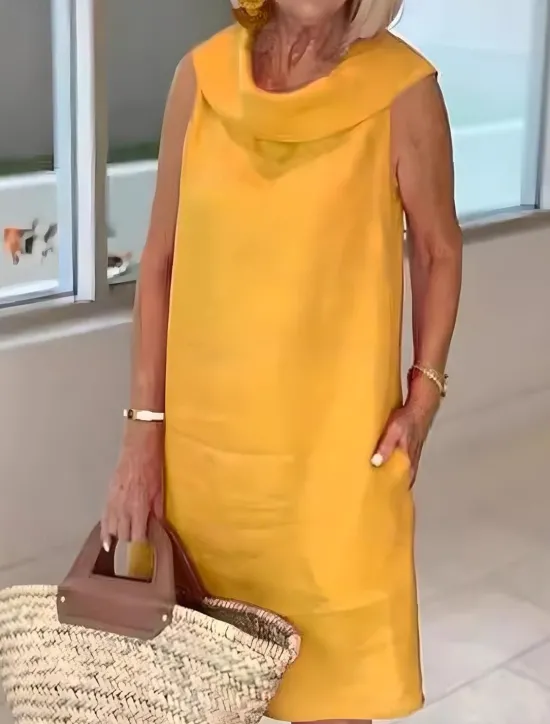 Outlet Women's Long Dress Maxi Dress Cotton Linen Dresses Casual Dress Elegant Stylish Basic Vacation Party Work Regular Fit Plain Sleeveless Shirt Collar Black Yellow Pink Blue Summer Spring Women Dresses
