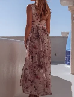Discount Women's Long Dress Maxi Dress Casual Dress Swing Dress A Line Dress Summer Dress Hawaiian Maxi Boho Vacation Street Holiday Regular Fit Floral Sleeveless V Neck Yellow Pink Green Light Blue Summer Women Spring Dresses