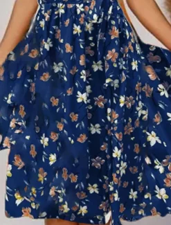 Outlet Women's Long Dress Maxi Dress Casual Dress A Line Dress Elegant Stylish Casual Vacation Daily Regular Fit Floral Short Sleeve V Neck Black Pink Blue Summer Spring Women Spring Dresses
