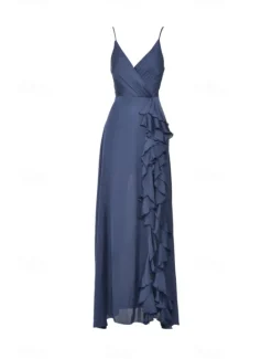 Hot Women's Long Dress Maxi Dress Prom Dress Party Dress Cocktail Dress Slip Dress Fashion Party Special Occasion Date Regular Fit Plain Sleeveless Spaghetti Strap Green Dark Blue Rose Red Summer Women Cocktail Dress