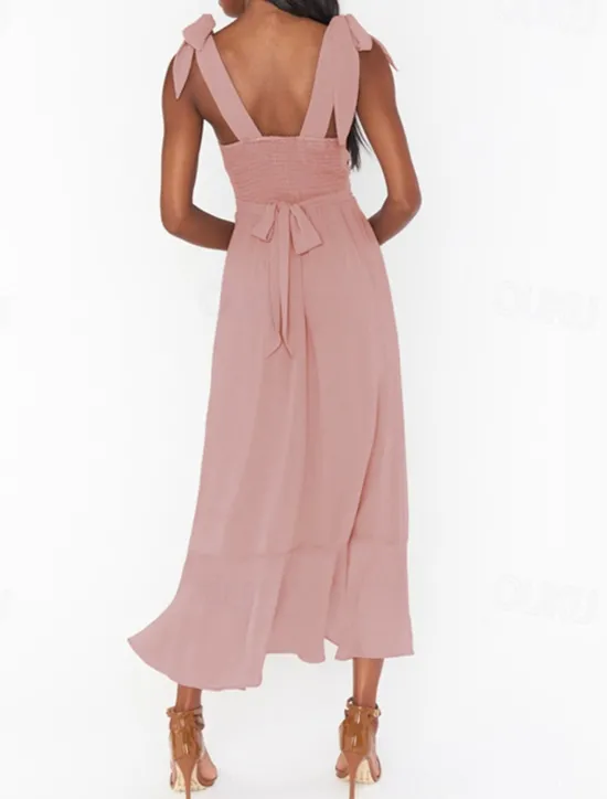 Best Women's Long Dress Maxi Dress Graduation Dress A Line Dress Summer Dress Cami Dress Elegant Stylish Vacation Daily Date Regular Fit Plain Sleeveless Square Neck Black White Light Green Pink Summer Women White Dresses