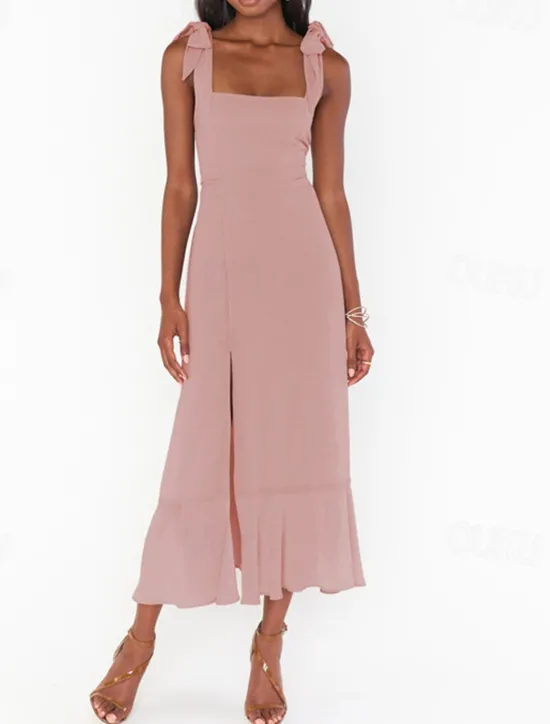 Best Women's Long Dress Maxi Dress Graduation Dress A Line Dress Summer Dress Cami Dress Elegant Stylish Vacation Daily Date Regular Fit Plain Sleeveless Square Neck Black White Light Green Pink Summer Women White Dresses