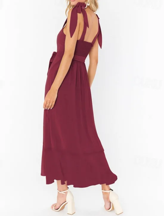 Best Women's Long Dress Maxi Dress Graduation Dress A Line Dress Summer Dress Cami Dress Elegant Stylish Vacation Daily Date Regular Fit Plain Sleeveless Square Neck Black White Light Green Pink Summer Women White Dresses