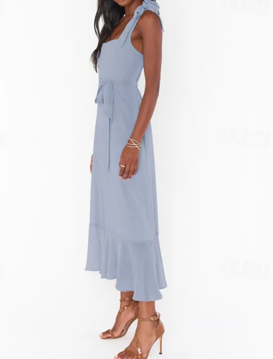 Best Women's Long Dress Maxi Dress Graduation Dress A Line Dress Summer Dress Cami Dress Elegant Stylish Vacation Daily Date Regular Fit Plain Sleeveless Square Neck Black White Light Green Pink Summer Women White Dresses