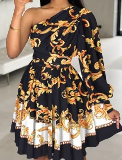 Discount Women's Long Dress Maxi Dress Casual Dress A Line Dress Stylish Casual Vacation Daily Regular Fit Graphic 3/4 Length Sleeve Asymmetrical Black Pink Summer Women Cocktail Dress